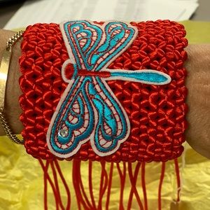 Macrame wide bracelet